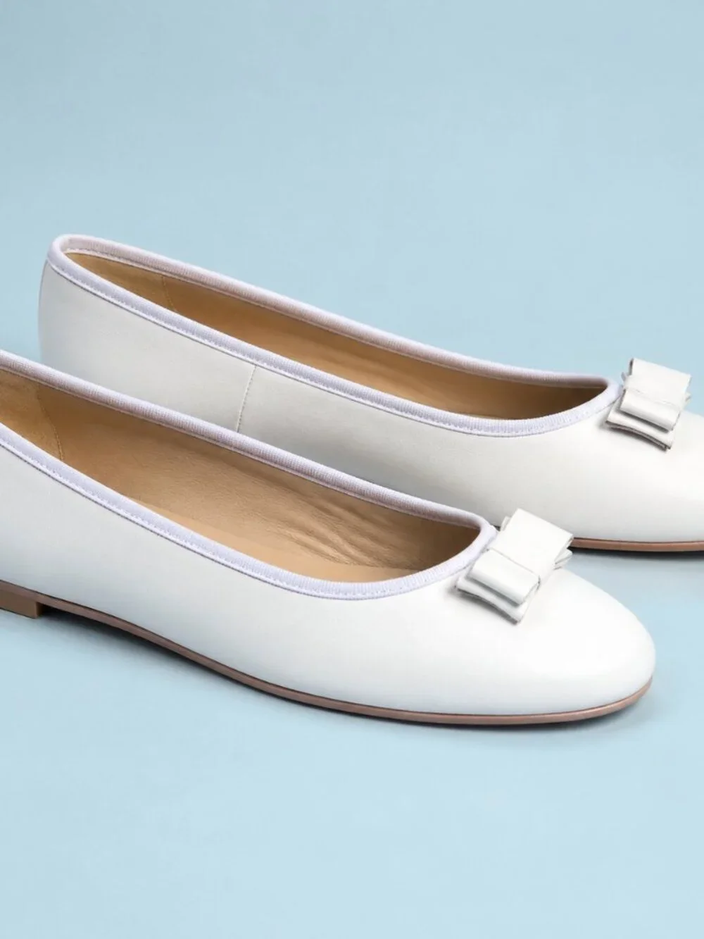 Elephantito Camille White Leather Bow Flats Girls Size 3